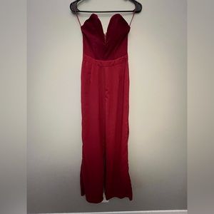 Red Sweatheart Jumpsuit